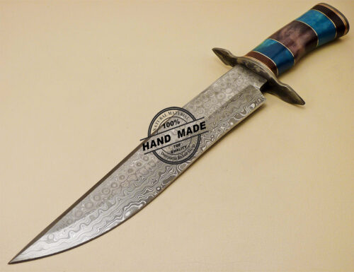 Damascus Bowie Knife Custom Handmade Damascus Steel Knife 890 - Image 3