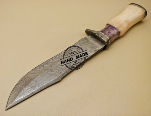 Damascus Skinner Knife Custom Handmade Damascus Steel Hunting Knife 886 - Image 5