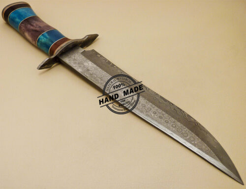Damascus Bowie Knife Custom Handmade Damascus Steel Knife 890 - Image 5