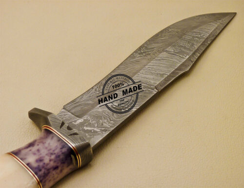 Damascus Skinner Knife Custom Handmade Damascus Steel Hunting Knife 886 - Image 6