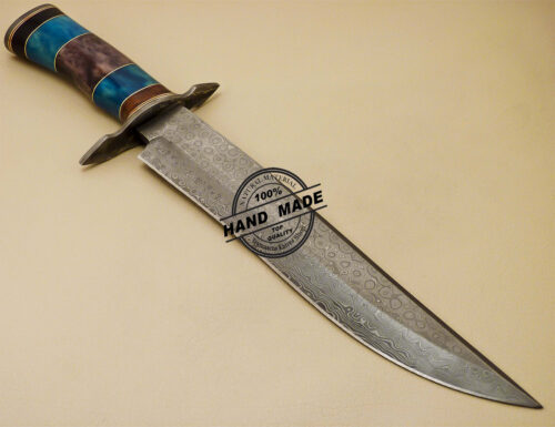 Damascus Bowie Knife Custom Handmade Damascus Steel Knife 890 - Image 6