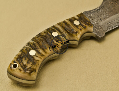 Damascus Tracker Knife Custom Handmade Damascus Steel Hunting Knife 885 - Image 7