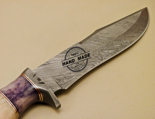 Damascus Skinner Knife Custom Handmade Damascus Steel Hunting Knife 886 - Image 7