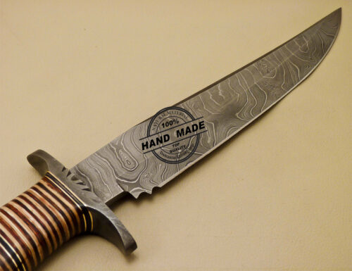 Damascus Bowie Knife Custom Handmade Damascus Steel Hunting Knife 887 - Image 7