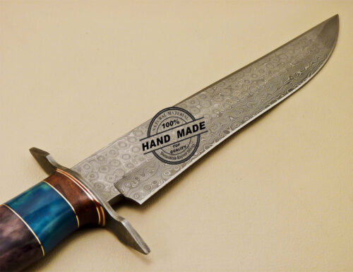 Damascus Bowie Knife Custom Handmade Damascus Steel Knife 890 - Image 7