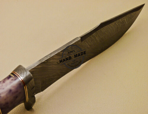 Damascus Skinner Knife Custom Handmade Damascus Steel Hunting Knife 886 - Image 8
