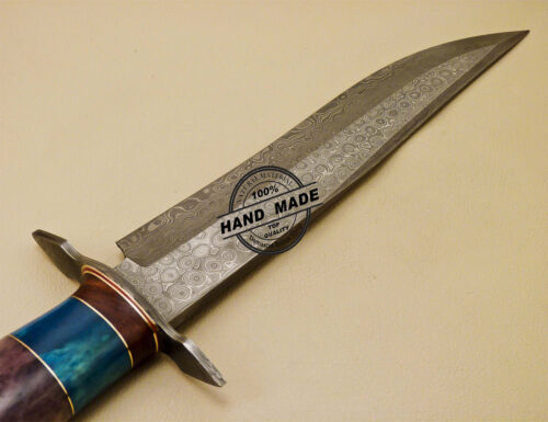 Damascus Bowie Knife Custom Handmade Damascus Steel Knife 890 - Image 8