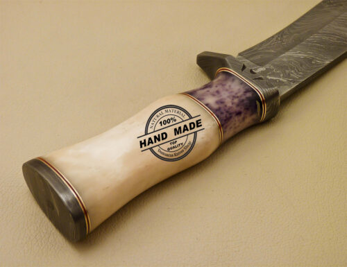 Damascus Skinner Knife Custom Handmade Damascus Steel Hunting Knife 886 - Image 9