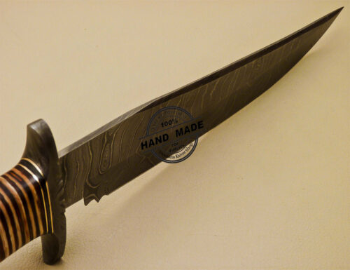 Damascus Bowie Knife Custom Handmade Damascus Steel Hunting Knife 887 - Image 9
