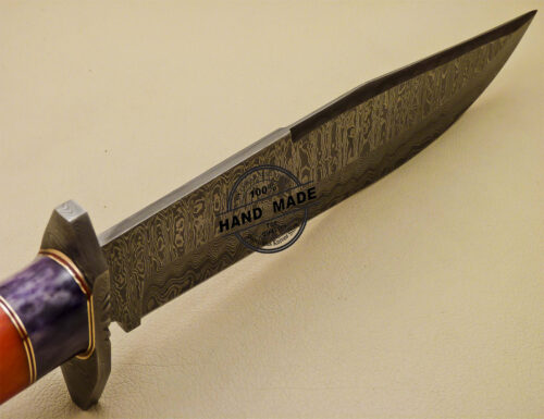 Damascus Bowie Knife Custom Handmade Damascus Hunting Knife 889 - Image 9