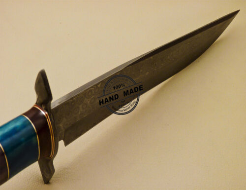 Damascus Bowie Knife Custom Handmade Damascus Steel Knife 890 - Image 9
