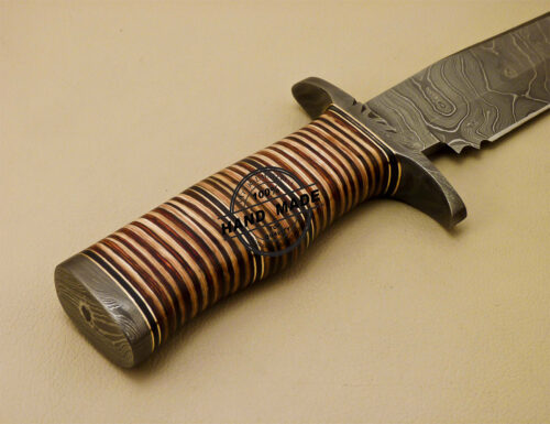 Damascus Bowie Knife Custom Handmade Damascus Steel Hunting Knife 887 - Image 10