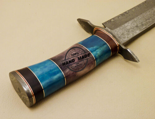 Damascus Bowie Knife Custom Handmade Damascus Steel Knife 890 - Image 10