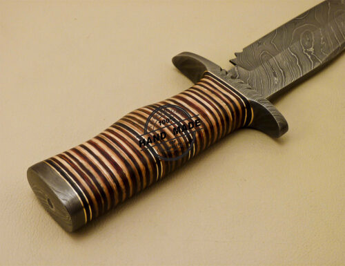 Damascus Bowie Knife Custom Handmade Damascus Steel Hunting Knife 887 - Image 11