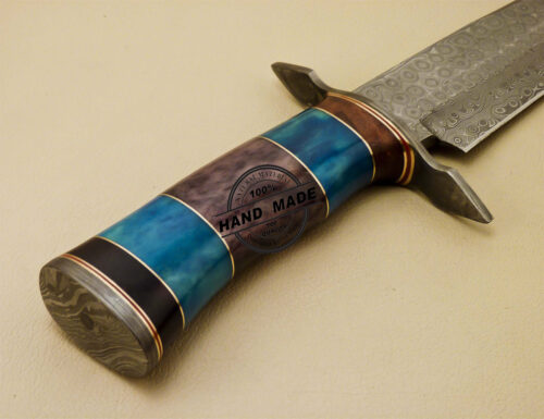 Damascus Bowie Knife Custom Handmade Damascus Steel Knife 890 - Image 11