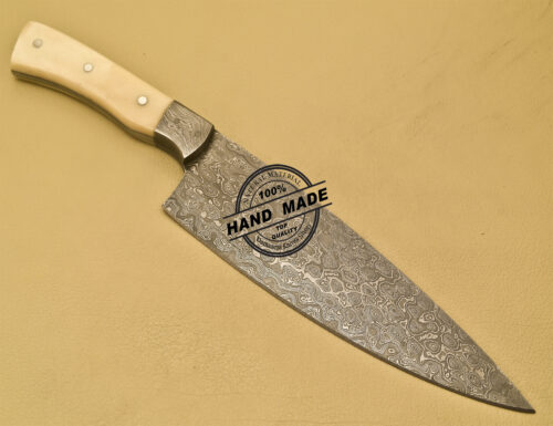 Damascus Kitchen Knife Custom Handmade Damascus Steel Chef Knife 904 - Image 5