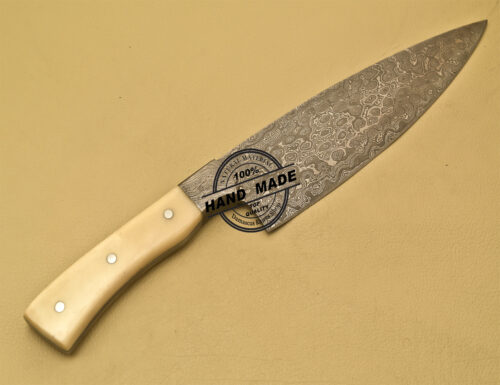Damascus Kitchen Knife Custom Handmade Damascus Steel Chef Knife 904 - Image 6