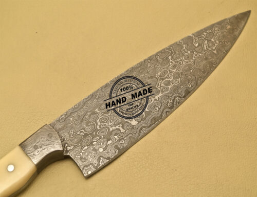 Damascus Kitchen Knife Custom Handmade Damascus Steel Chef Knife 904 - Image 7