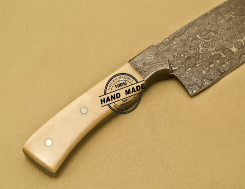 Damascus Kitchen Knife Custom Handmade Damascus Steel Chef Knife 904 - Image 10