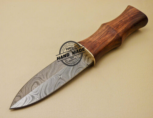 Damascus Skinner Knife Custom Handmade Damascus Steel Hunting Skinner Knife With Rose Wood Handle 895 - Image 3