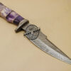 Damascus Skinner Knife Custom Handmade Damascus Steel Hunting Knife With Colored Bone Handle 894 - Image 4