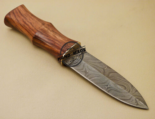 Damascus Skinner Knife Custom Handmade Damascus Steel Hunting Skinner Knife With Rose Wood Handle 895 - Image 4