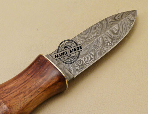 Damascus Skinner Knife Custom Handmade Damascus Steel Hunting Skinner Knife With Rose Wood Handle 895 - Image 6