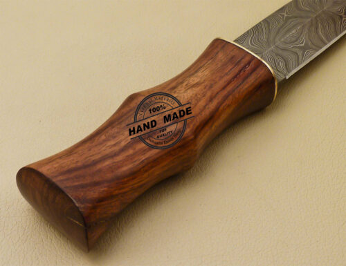 Damascus Skinner Knife Custom Handmade Damascus Steel Hunting Skinner Knife With Rose Wood Handle 895 - Image 7