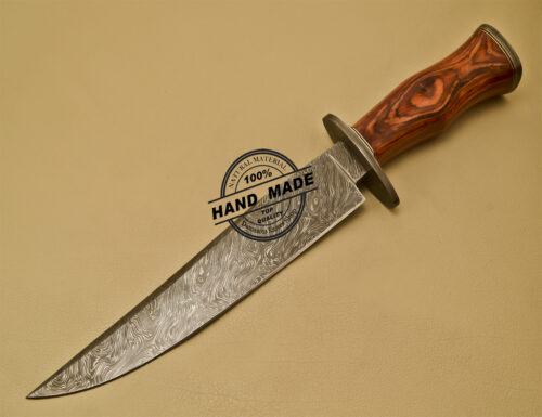 Damascus Bowie Knife Custom Handmade Damascus Steel Hunting Knife 908 - Image 3