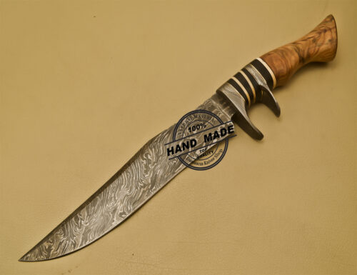 Damascus Bowie Knife Custom Handmade Damascus Steel Knife 907 - Image 3