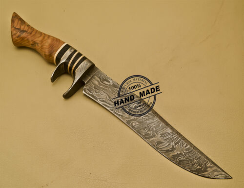 Damascus Bowie Knife Custom Handmade Damascus Steel Knife 907 - Image 4