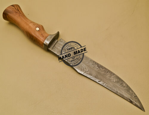 Damascus Bowie Knife Custom Handmade Damascus Steel Hunting Knife 911 - Image 4