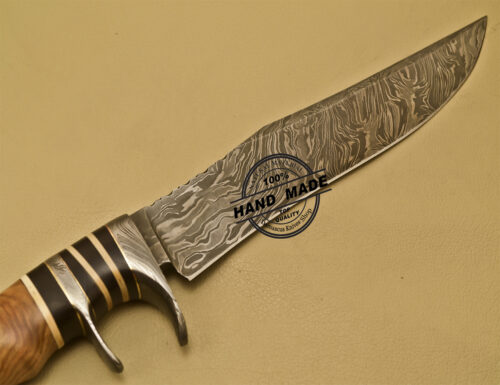 Damascus Bowie Knife Custom Handmade Damascus Steel Knife 907 - Image 5