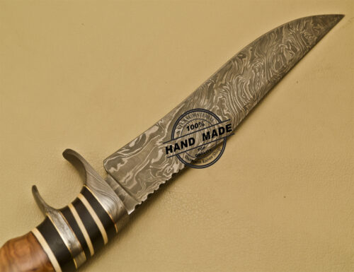 Damascus Bowie Knife Custom Handmade Damascus Steel Knife 907 - Image 6