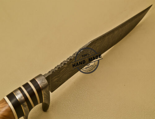Damascus Bowie Knife Custom Handmade Damascus Steel Knife 907 - Image 7