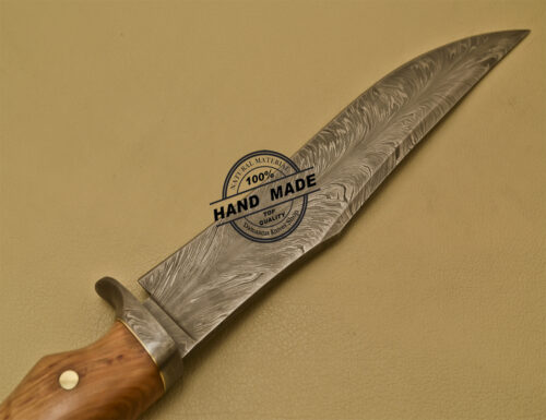 Damascus Bowie Knife Custom Handmade Damascus Steel Hunting Knife 911 - Image 7