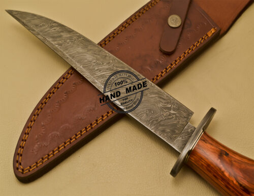 Damascus Bowie Knife Custom Handmade Damascus Steel Hunting Knife 908 - Image 9