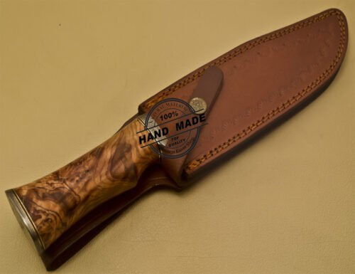Damascus Bowie Knife Custom Handmade Damascus Steel Hunting Bowie Knife With Cow Handle 910 - Image 11