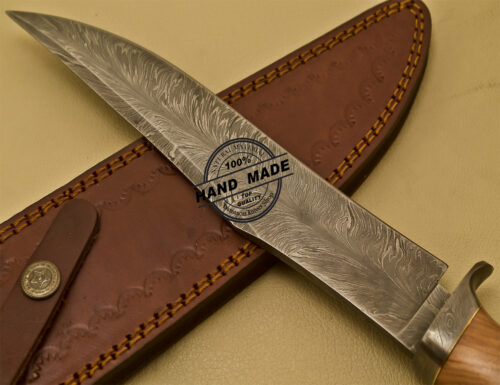 Damascus Bowie Knife Custom Handmade Damascus Steel Hunting Knife 911 - Image 11