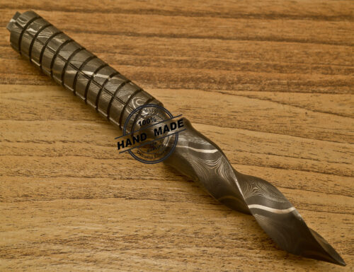 Damascus Kris Blade Dagger Knife Custom Handmade Rare Full Damascus Steel With Sheaths 916 - Image 4
