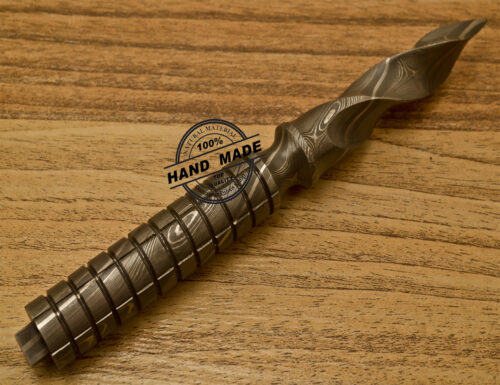 Damascus Kris Blade Dagger Knife Custom Handmade Rare Full Damascus Steel With Sheaths 916 - Image 5