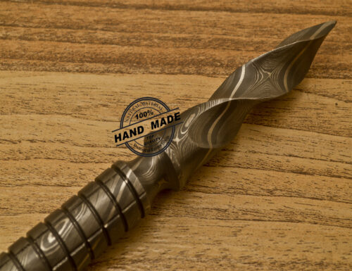 Damascus Kris Blade Dagger Knife Custom Handmade Rare Full Damascus Steel With Sheaths 916 - Image 6