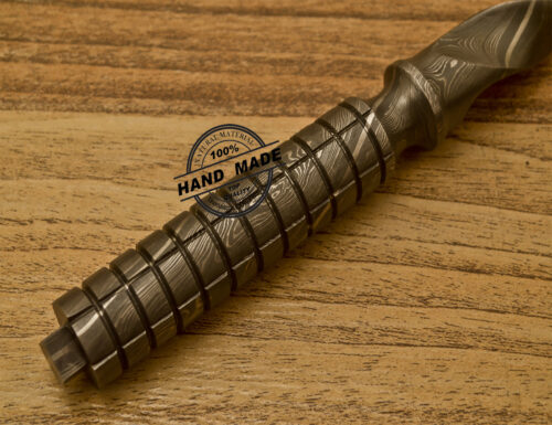 Damascus Kris Blade Dagger Knife Custom Handmade Rare Full Damascus Steel With Sheaths 916 - Image 7