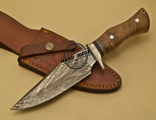 Damascus Skinner Knife Custom Handmade Damascus Steel Hunting Damascus Skinner Knife 913 - Image 3