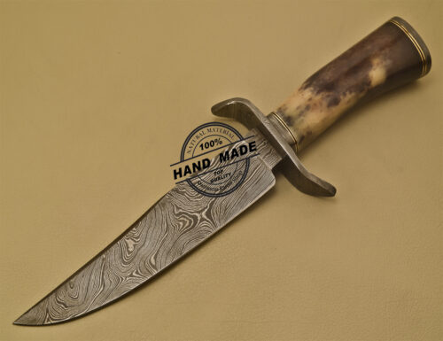 Damascus Skinner Knife Custom Handmade Damascus Steel Hunting Skinner Knife 912 - Image 3