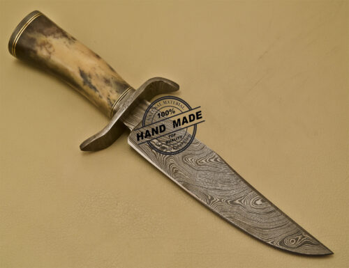Damascus Skinner Knife Custom Handmade Damascus Steel Hunting Skinner Knife 912 - Image 4