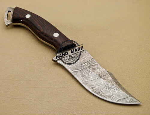 New Damascus Skinner Knife Custom Handmade Damascus Steel Hunting Knife with Leather Sheaths 915 - Image 5
