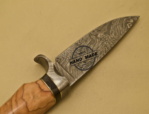 Damascus Skinner Knife Fixed Blade Handmade Damascus Steel Knife 914 - Image 6