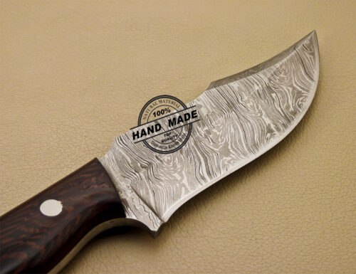 New Damascus Skinner Knife Custom Handmade Damascus Steel Hunting Knife with Leather Sheaths 915 - Image 6