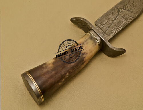 Damascus Skinner Knife Custom Handmade Damascus Steel Hunting Skinner Knife 912 - Image 7